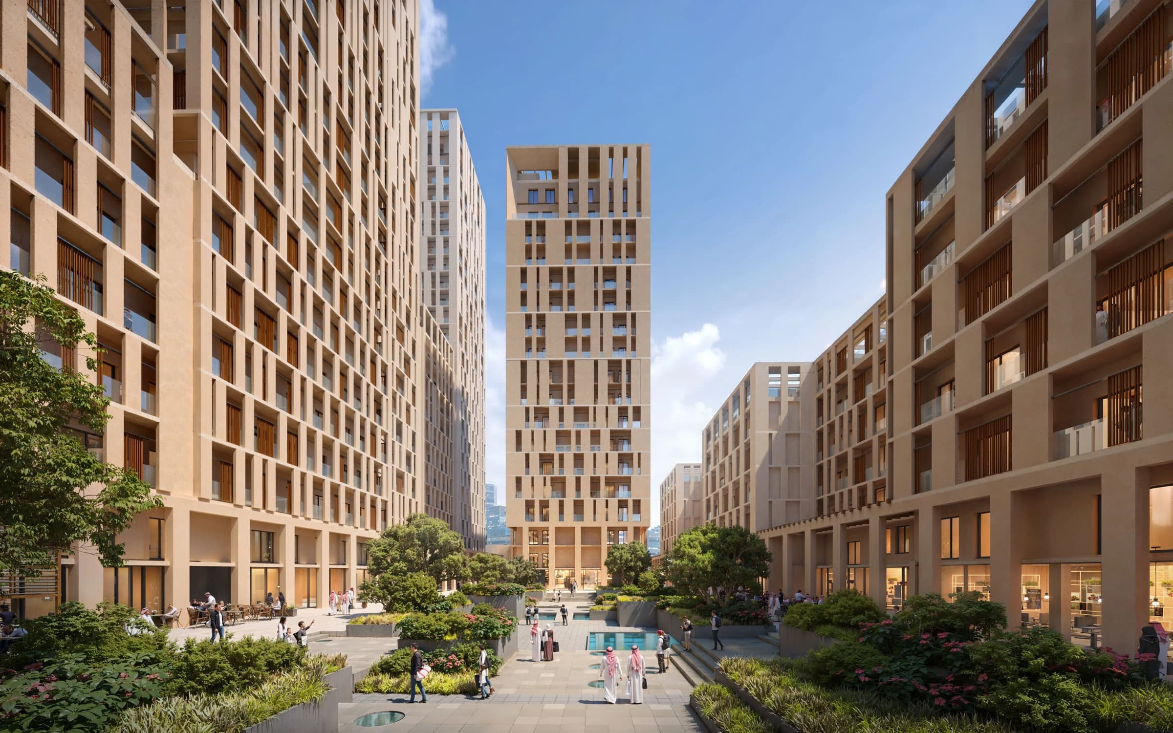Élevée residential courtyard, architectural render supplied by ZOOD