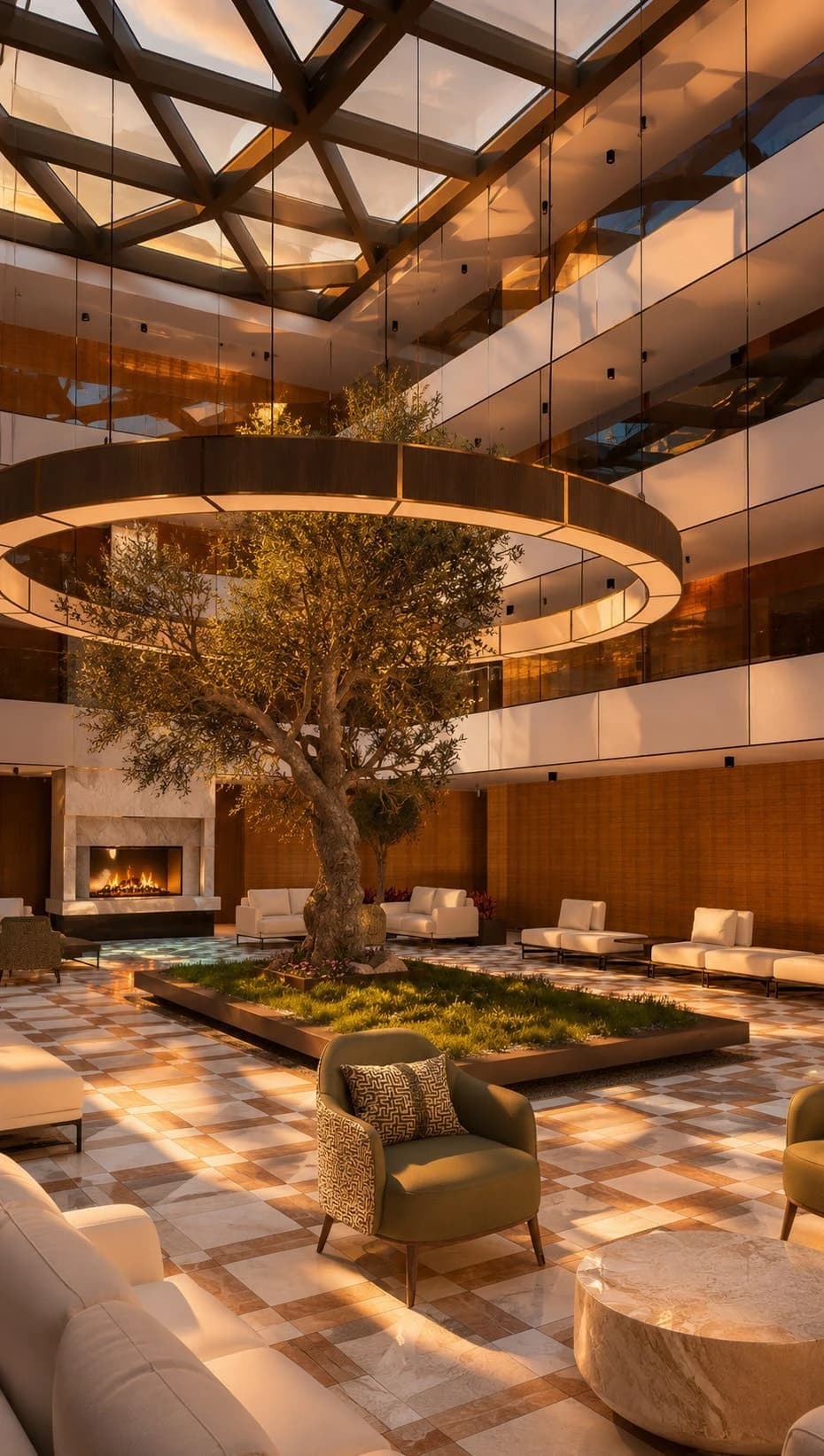 Stone Al Malqa atrium, architectural render supplied by Alramz