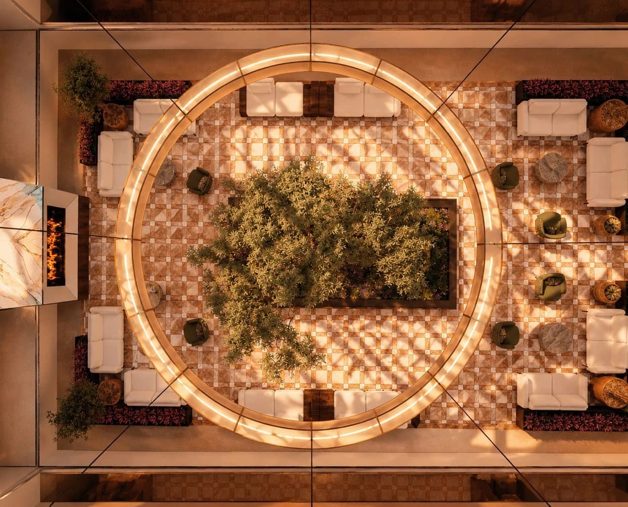 Stone Al Malqa shared spaces, architectural render supplied by Alramz