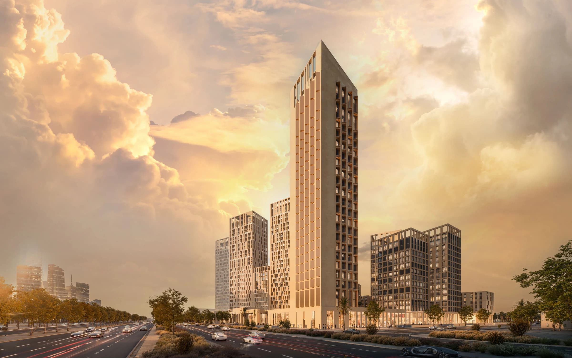 Élevée residential architecture in Al Nakheel, architectural render supplied by ZOOD